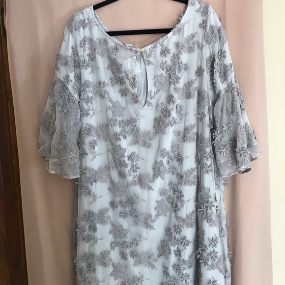 Sundance filmy embroidered dress over liner - Picture 2 of 6